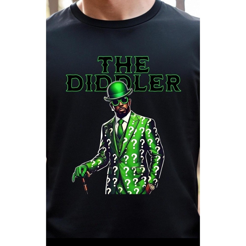 Diddy Diddler the riddler Black-Funny Meme T-Shitt Adult Unisex Medium